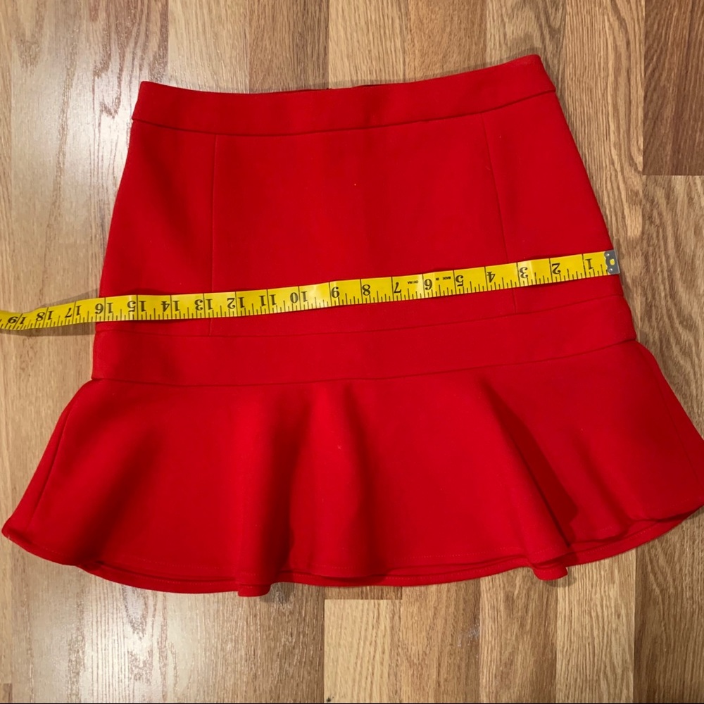 Express Red Ruffle Mini Skirt - Picture 6 of 6